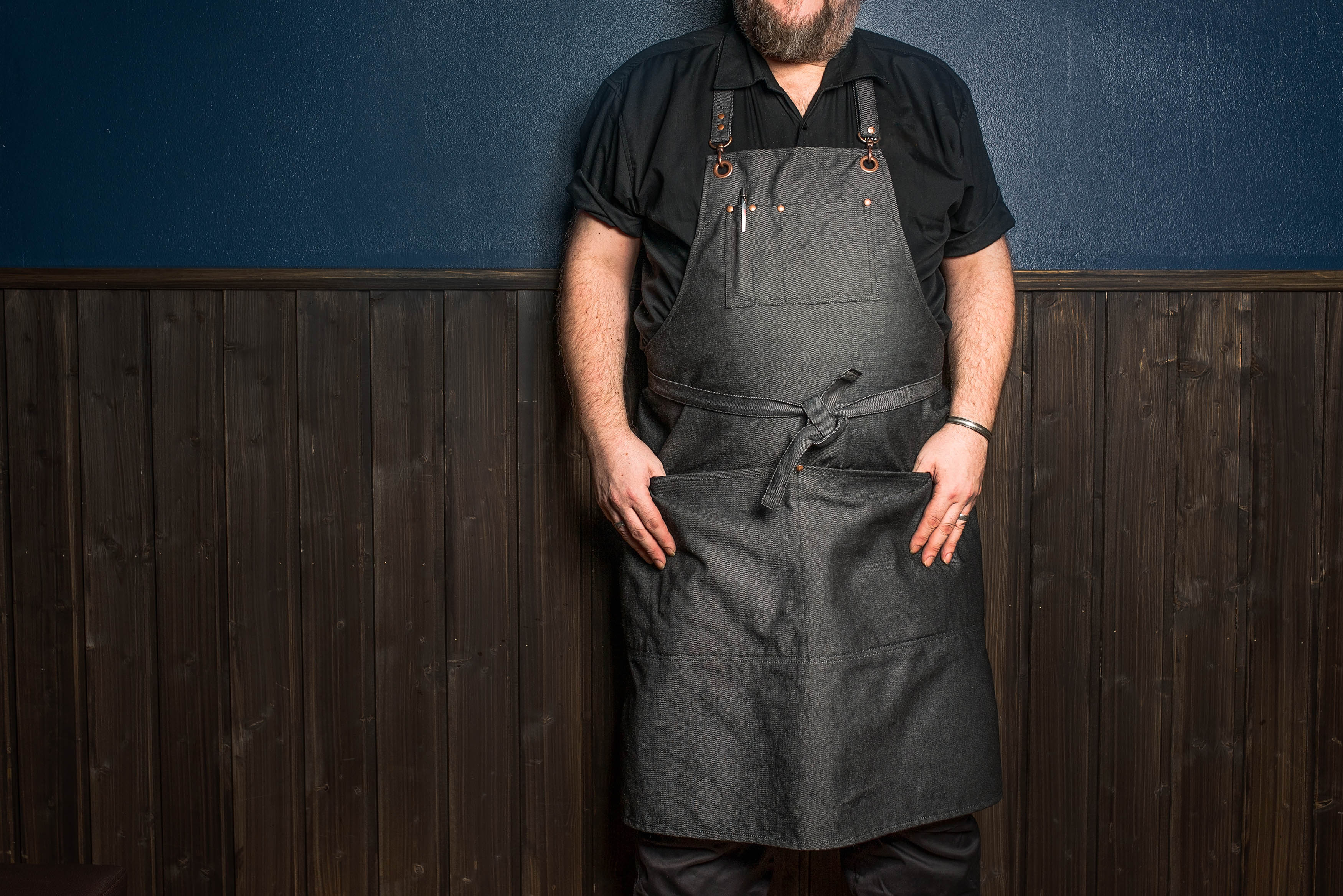 Black Door bar apron